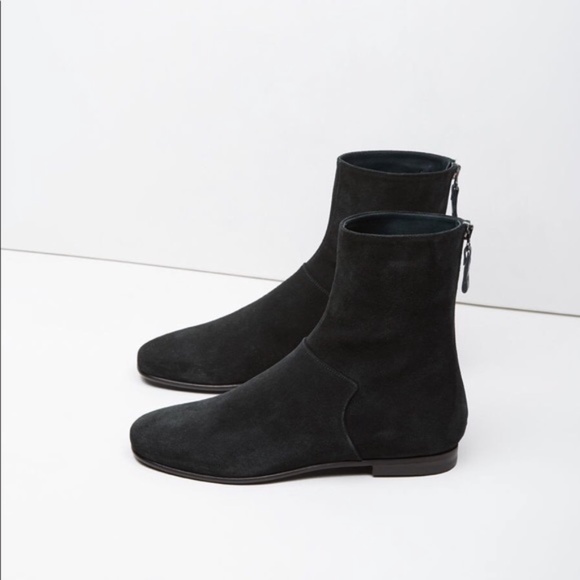 CARRITZ Suede Back Zip Ankle Boots in Yellow - Picture 3 of 11